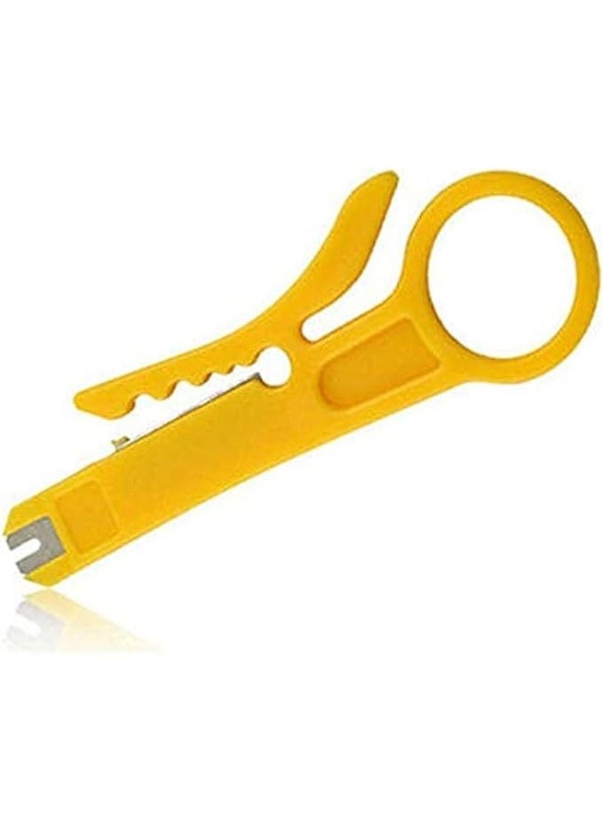 My souq Portable Mini Wire Stripper and Cutter for Network Cables - Yellow - Image 1